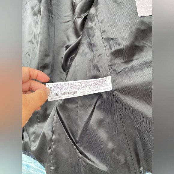 Zara Man VIP Night Out Evening Blue & Black Metallic Blazer Jacket size 42 - Picture 15 of 15